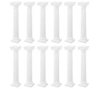 AMUSLESUR Mini Colonne Romane Decorative 12 Pezzi in Plastica Bianca