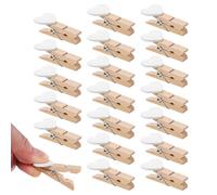 AMUSLESUR Mollette in Legno a Forma di Cuore 20 Pezzi, Mini Mollette Multiuso per Bucato, Clip per Foto e Fissaggio Coperte, Leggere e Resistenti per Uso Domestico e Decorativo