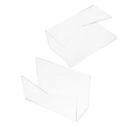 AMUSLESUR Porta Buste in Acrilico 2 Pezzi per Scrivania, Organizzatore di Documenti e Lettere, Supporto Versatile per Casa e Ufficio, Design Compatto e Funzionale