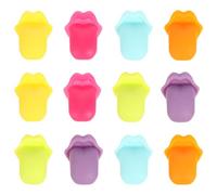AMUSLESUR Segnaposto per Bicchieri Marcatori per Vino Riutilizzabili in Silicone a Forma di Lingua Accessori Creativi 12 Pezzi per Feste e Matrimonio