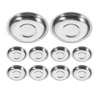 AMUSLESUR Set 10 Piatti da Antipasto in Acciaio Inossidabile 10 Cm, Piccoli Piatti Rotondi per Salse e Condimenti, per Uso Domestico, Ristoranti, Picnic e Barbecue