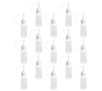 AMUSLESUR Set 15 Pezzi Bottiglie Ago Applicatore da 10ml in PE e Metallo, Corpo Flessibile e Rivestimento Trasparente, per Colla e Uso DIY in Laboratori Scientifici