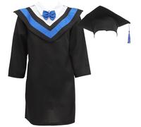 AMUSLESUR Set Abito Laurea Bambino Nero in Poliestere Cappello e Nappa per Back To School Party per Fotografia e Cerimonia