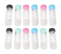AMUSLESUR Set da 12 Custodie per Lenti a Contatto Rigide Rgp Doppio Barilotto, Contenitore in Plastica Portatile per Stoccaggio e Pulizia, per Chi Indossa Lenti Tutto Giorno