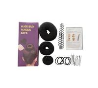 AMUSLESUR Set fare Chignon Professionale Nero 3 Dimensioni, Kit per Realizzare Chignon e Strumento per Intrecciare i Chioma, Accessori per Parrucchieri e Studenti di Cosmetologia,