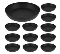 AMUSLESUR Sottovasi Tondi Vassoio per Piante Set da 30 Pezzi in Plastica Nera Leggera e Resistente la Stagione Estiva per Vasi da Fiori per Uso Interno ed Esterno