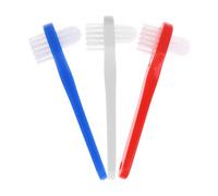 AMUSLESUR Spazzolini da Denti per Adulti 3 Pezzi Set Piccolo Spazzolino per Dentiere Setole Morbide Kit la Pulizia delle Protesi Dentarie Ergonomico per Igiene Orale Quotidiana