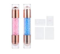 AMUSLESUR Stampatore per Nail Art Doppia Testa in Silicone Blu, Facile da Usare, 2 Pezzi per Manicure Professionale e Uso Domestico
