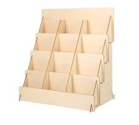 AMUSLESUR Supporto e Ottimizzazione dello Spazio per Espositore per in Legno a 4 Livelli Rustico per Eventi di Venditori e Librerie