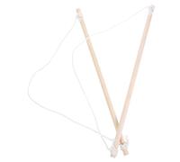 AMUSLESUR Supporto Semplice Esterne ed per per Decorazioni Elegante Design Bandiera da Legno 2 Pezzi Staffa da Parete Regolabile Corda Cotone Beige Giardino