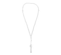 AMUSLESUR Tasbih Islamico in Acrilico Bianco 99 Perle Elegante e Compatto per Preghiere Tradizionali per Viaggi e Uso Quotidiano