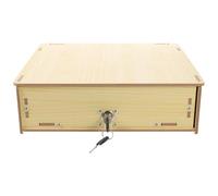 AMUSLESUR Vassoio per Cassetto Contanti in Legno Bianco, Contenitore Multi-scomparto per Soldi e Monete, Custodia Sostitutiva per Registratore di Cassa, per Negozi e Punti