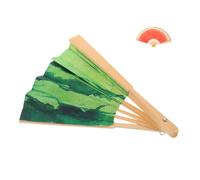 AMUSLESUR Ventaglio Pieghevole Dipinto Motivo Anguria, Leggero in bambù e Carta, Illustrazione, Dimensioni 29,5x16,8 Cm, per Viaggi e Occasioni Sociali