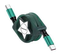 Amuvec Cavo USB C Retrattile Cavo Tipo C PD 60W Carica Rapida Cavetto Compatible con Mac Pro, Pad Air/Mini, Samsung Galaxy S22 S21 S20 S10 A52, Huawei P40 P30, OnePlus, Xiaomi, Sony, Tablet e Altro-1M