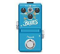 Amuzik Nano Bluesy - Pedale vintage in stile blu per distorsioni, ampia gamma di frequenze con bypass True Size