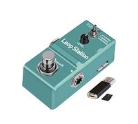 Amuzik Pedale per chitarra elettrica per chitarra elettrica con pedalata assistita, 10 minuti di looping, 1/2 time, e scheda SD integrata per memoria con 3 modalità di mini dimensione