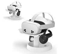 AMVR VR Stand compatibile con Meta Quest 3/Quest 2/Vision Pro/Pico 4 - Dock universale per il display delle cuffie VR, supporto stabile, base rotonda, montaggio facile (bianco)