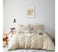 AMWAN Twin XL - Set copripiumino in cotone con motivo floreale bohémien, stile bohémien, con 4 nastri
