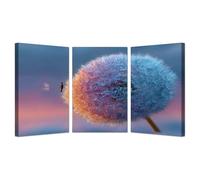 AMXBZC 3 pezzi Astratta artistica da parete su tela Opere d'arte floreali astratte Decorazione soggiorno, quadri artistici, cucina, ufficio Poster(porpora)-50x70cmx3 Incorniciato