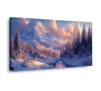 AMXBZC Quadri Moderno Piante Bellissimo scenario retrò Soggiorno Decorazioni,Camera da Letto Bagno,Cucina Ufficio,Sala da Pranzo Bar Quadri(Giallo)-50x100cm Incorniciato