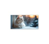 AMXBZC Quadri Moderno Piante Simpatico scenario animale in inverno Poster Soggiorno -Quadro Camera Da Letto, Cucina Sala Da Pranzo Bagno e Ufficio Stampe su tela(bianco)-80x160cm Non incorniciato