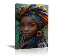 AMXBZC Ragazza Africana Quadri Moderni Murale della donna nera di moda donna Nera Moderna Murale Poster, parete Decorazioni da parete soggiorno Ufficio(viola)-20x30cm Incorniciato