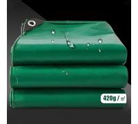 AMXFS Telone di copertura con occhielli, 420 g/m², verde, 2,5 x 4,5 m, in PVC, contenuto di filato di nylon ad alta resistenza, impermeabile, antistrappo, per piscine, mobili da giardino, trampolino