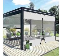 AMXFS Telone di copertura trasparente con occhielli, impermeabile, 0,55 mm, in PVC, 530 g/m², resistente alle intemperie, per gazebo, balcone, mobili da giardino, 3 x 5 m