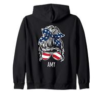Amy - Chignon per capelli con nastro USA e occhiali da sole Felpa con Cappuccio