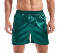 Amy Coulee Boxer da notte da uomo in raso, verde, XL