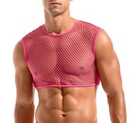 Amy Coulee Maglia da uomo a rete muscolare, Colore: rosa., M