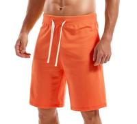 Amy Coulee - Pantaloncini da ginnastica da uomo, in morbido cotone elasticizzato arancione M