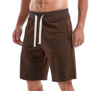 Amy Coulee - Pantaloncini da ginnastica da uomo, in morbido cotone elasticizzato Marrone cioccolato. S