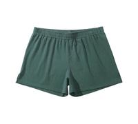 Amy Coulee Pantaloni da notte corti da uomo in cotone 3", pantaloncini da notte leggeri da uomo, con spacchi laterali, verde, L