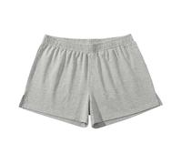Amy Coulee Pantaloni da notte corti da uomo in cotone 3", pantaloncini da notte leggeri da uomo, con spacchi laterali, grigio., XXL