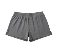 Amy Coulee Pantaloni da notte corti da uomo in cotone 3", pantaloncini da notte leggeri da uomo, con spacchi laterali, grigio scuro, XXL