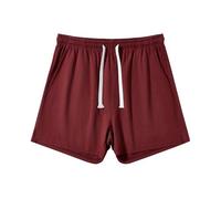 Amy Coulee Pantaloni da notte corti da uomo, in cotone, 4", leggeri, pantaloni corti da pigiama con tasche, M