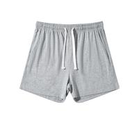 Amy Coulee Pantaloni da notte corti da uomo, in cotone, 4", leggeri, pantaloni corti da pigiama con tasche, M