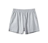 Amy Coulee Pantaloni da notte corti da uomo, in cotone, 4", leggeri, pantaloni corti da pigiama con tasche, grigio chiaro, M