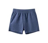 Amy Coulee Pantaloni da notte corti da uomo, in cotone, 4", leggeri, pantaloni corti da pigiama con tasche, Blu scuro, M