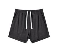 Amy Coulee Pantaloni da notte corti da uomo, in cotone, 4", leggeri, pantaloni corti da pigiama con tasche, M