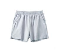 Amy Coulee Pantaloni da notte corti da uomo in cotone 4" Pantaloncini da notte leggeri Pantaloni corti da pigiama Pantaloni da pigiama con tasche, blu ghiaccio, M