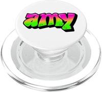 Amy Graffiti Nome Personalizzato Verde Rosa Donne Ragazze PopSockets PopGrip per MagSafe