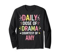 Amy Personalized Name Funny Cute Custom Amy Name Maglia a Manica
