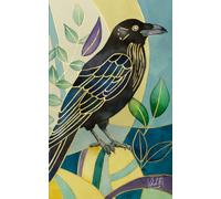 Amy Skrock Watercolour Lined Notebook of an Abstract Crow