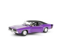 AMYALIN Modellino Pressofuso Auto in Scala 1:18 per Dodge per Charger R T 1969 Modellino Auto da Collezione Statico in Metallo Pressofuso(Viola)