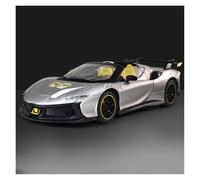 AMYALIN Modellino Pressofuso Auto in Scala 1:24 per Ferrari SF90 per XX Modellino Auto in Lega Pressofusa da Collezione per Hobby E Decorazione(d'Argento)