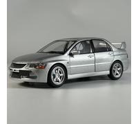 AMYALIN Modellino Pressofuso Auto in Scala 1:24 per Mitsubishi per Lancer per Evolution EVO9 Modellino Pressofuso in Lega di Metallo da Collezione Hobby Espositore Ornamenti(d'Argento)
