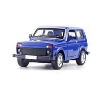 AMYALIN Modellino Pressofuso Auto in Scala 1:32 per Lada per Jeep Modello di Auto in Lega Pressofusa Collezione di Giocattoli A Scomparsa(Blu)