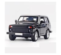 AMYALIN Modellino Pressofuso Auto in Scala 1:32 per Lada per Jeep Modello di Auto in Lega Pressofusa Collezione di Giocattoli A Scomparsa(Nero)